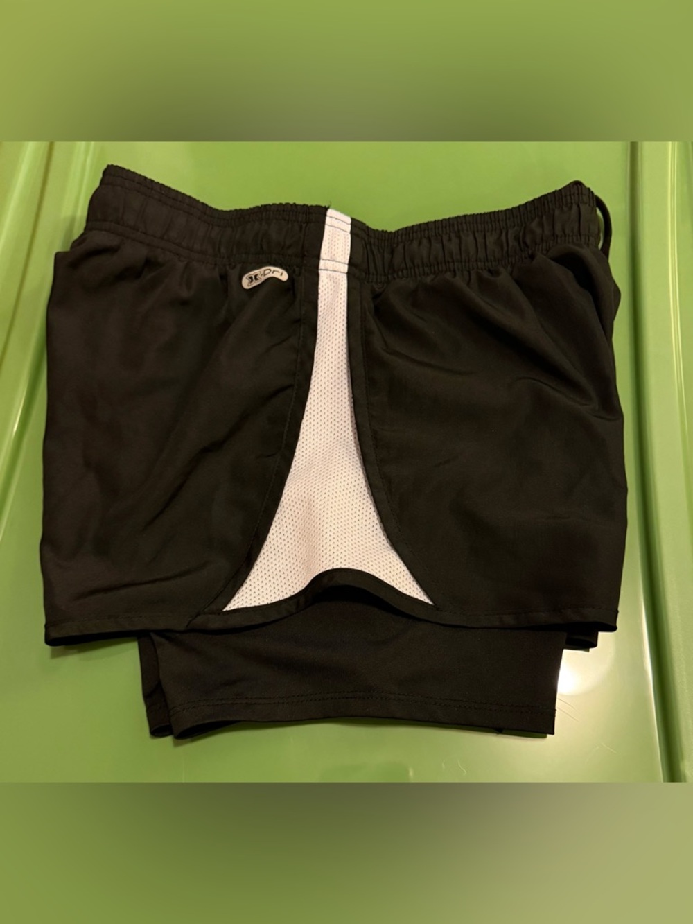 RBX Black Athletic Running Shorts with White Side Panels - Picture 4 of 4